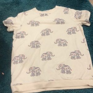 Elephant-patterned exhilaration t-shirt